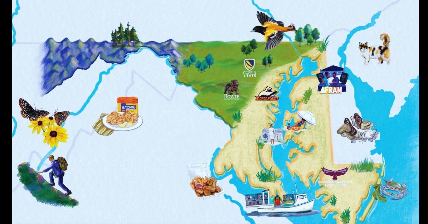 Interactive Kid Zone mural for the Reginald F. Lewis Museum in Baltimore, Maryland.