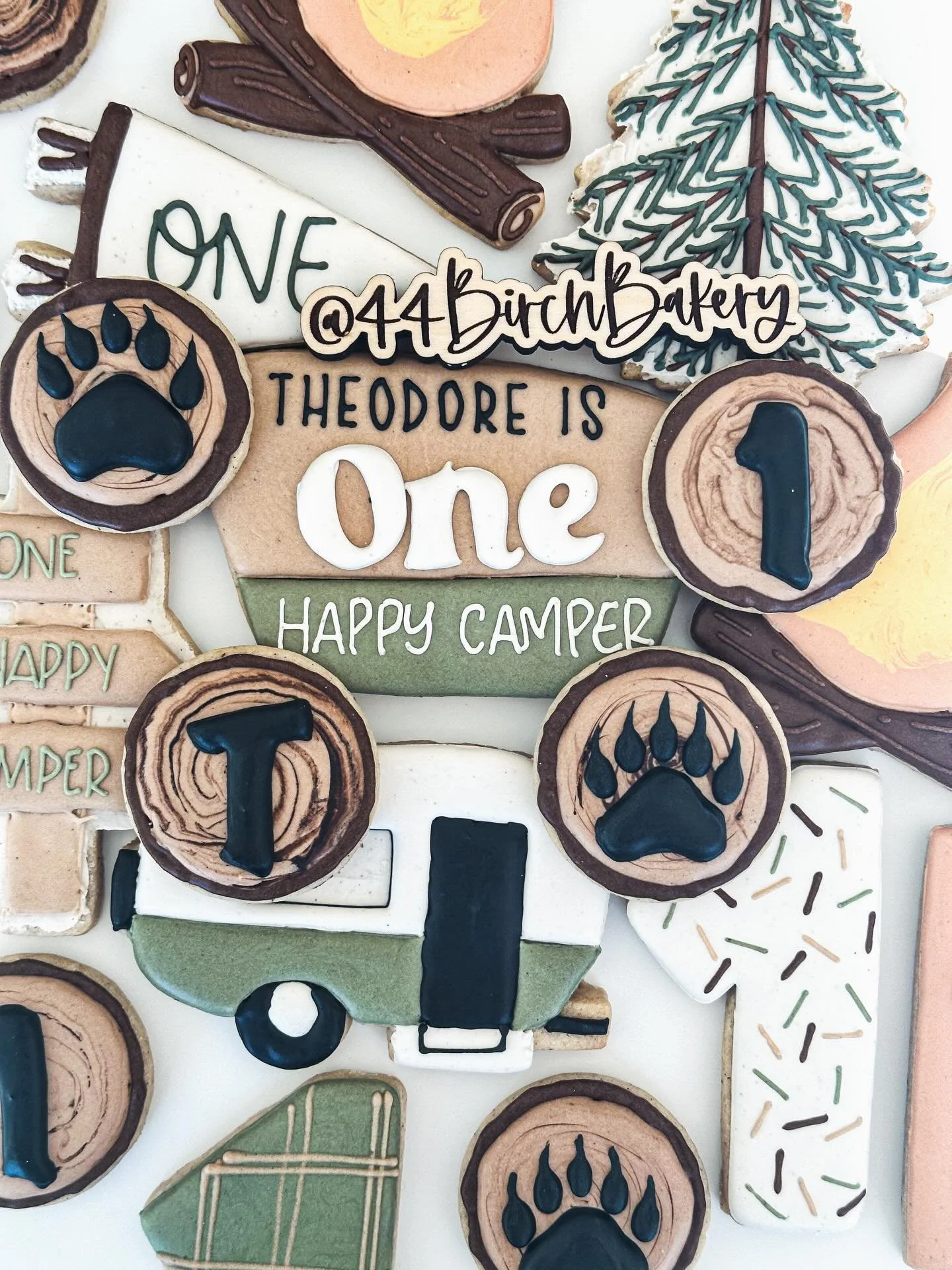 Happiest birthday to this little one!

All natural food coloring.
#44birchbakery #customsugarcookies #onehappycamper #birthdaycookies #mncookier #cookieart #cookiesrtist #smallbatchbaking #onehappycampercookies