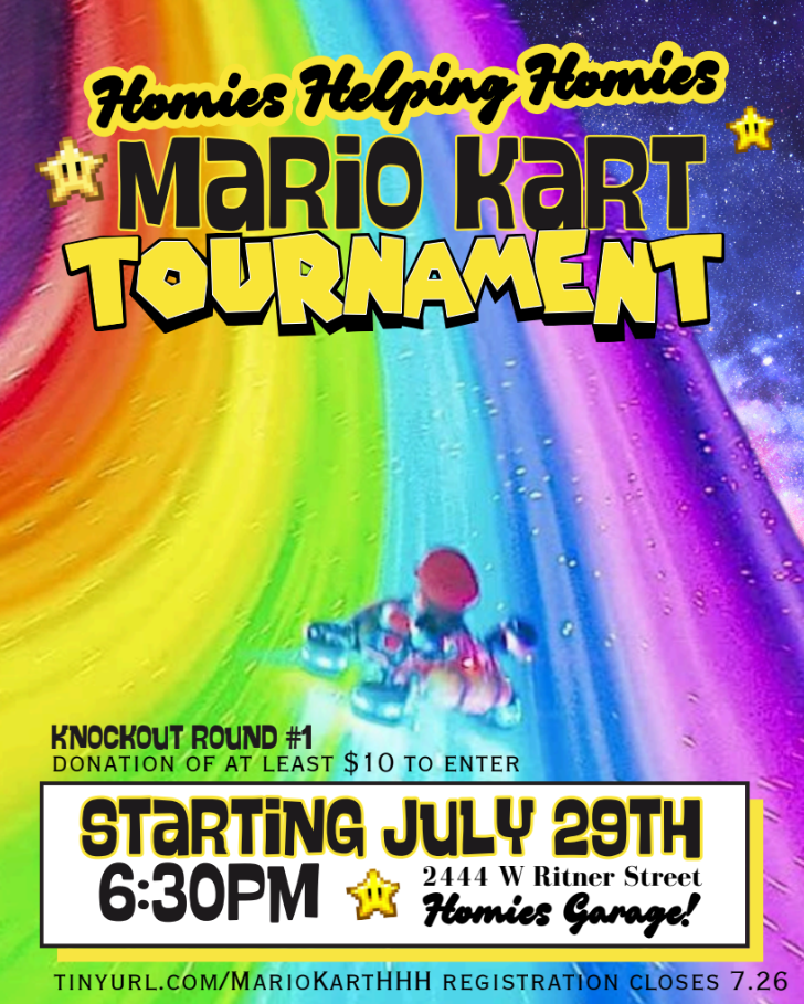 Mario Kart night @ garage 6:30pm