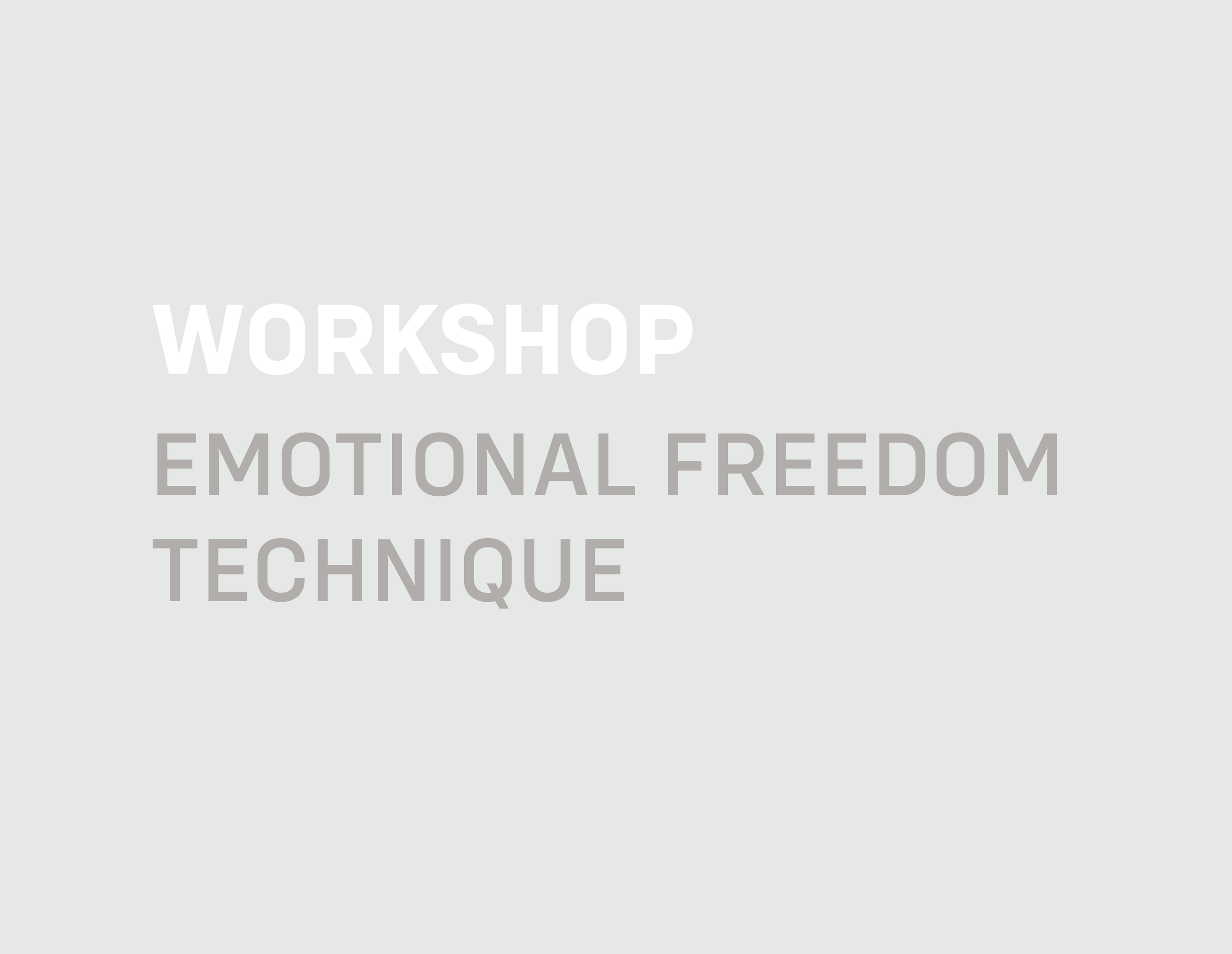 Workshop: Emotional Freedom Technique with Amy Piper