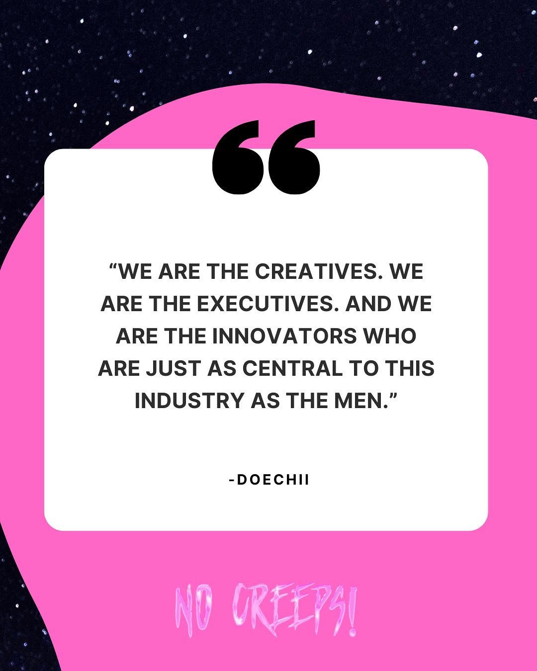 Words from our queen @doechii to get the day started!! We are the innovators central to this industry ⚡️ #doechii #nocreeps #musicindustry #inclusivity #musician