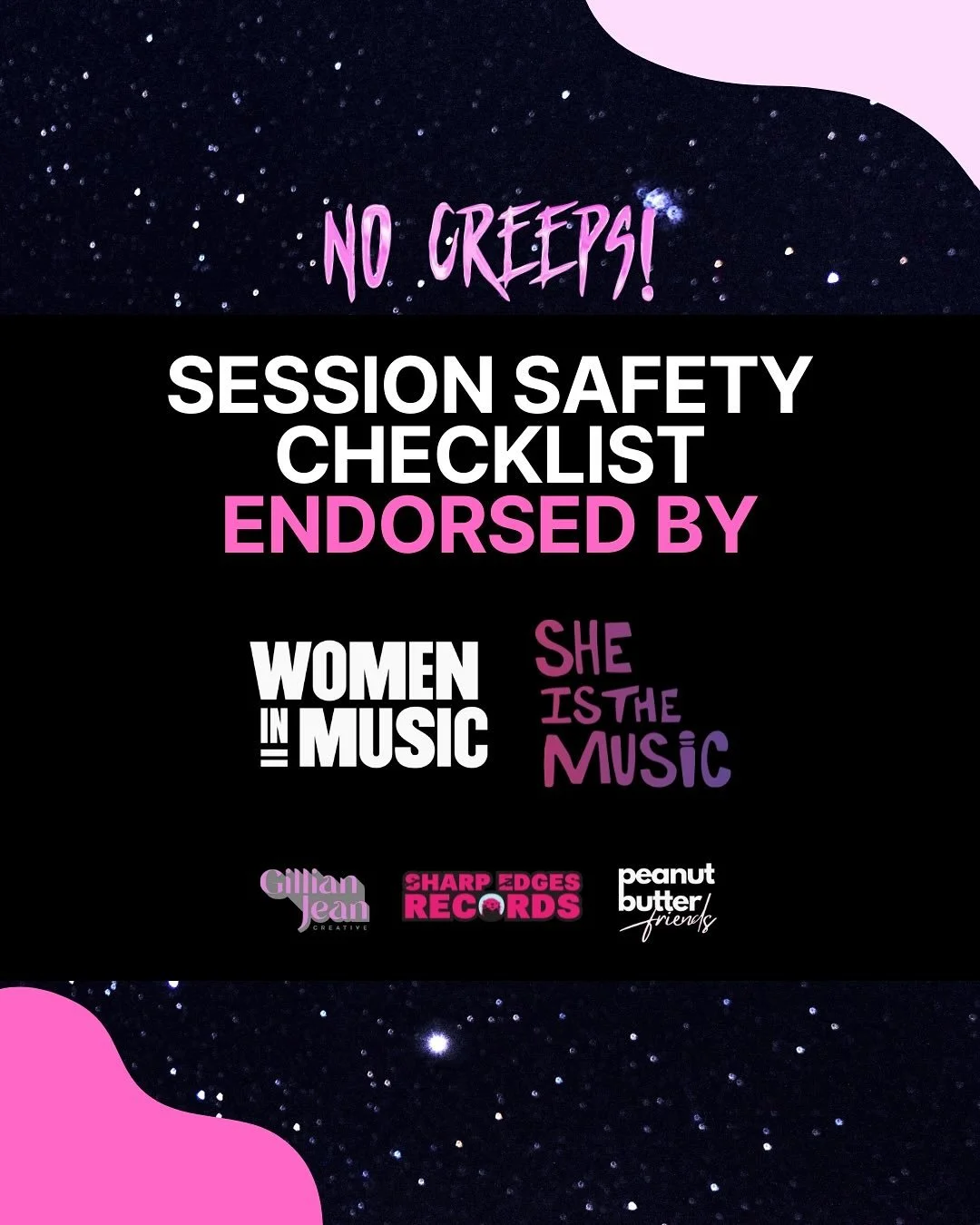 We&rsquo;re deeply honored to have the support of such inspiring organizations shaping the future of music. Thank you, @womeninmusic and @sheisthemusic, for standing with us in making sessions safer for everyone. Together we&rsquo;re building a more 