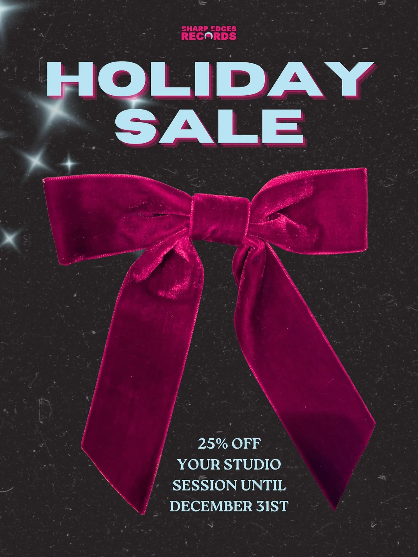 Make your best music of the year for less. 25% off sessions through 12/31 ❄️