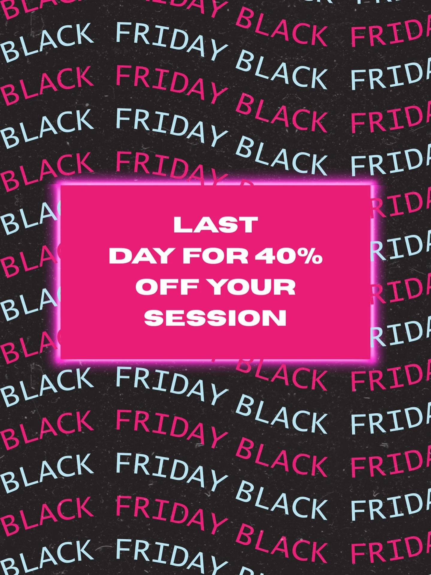 Don&rsquo;t miss our biggest sale of the year! TODAY is the last day to book your next session with us for 40% off ✨ with code SERBFCM40