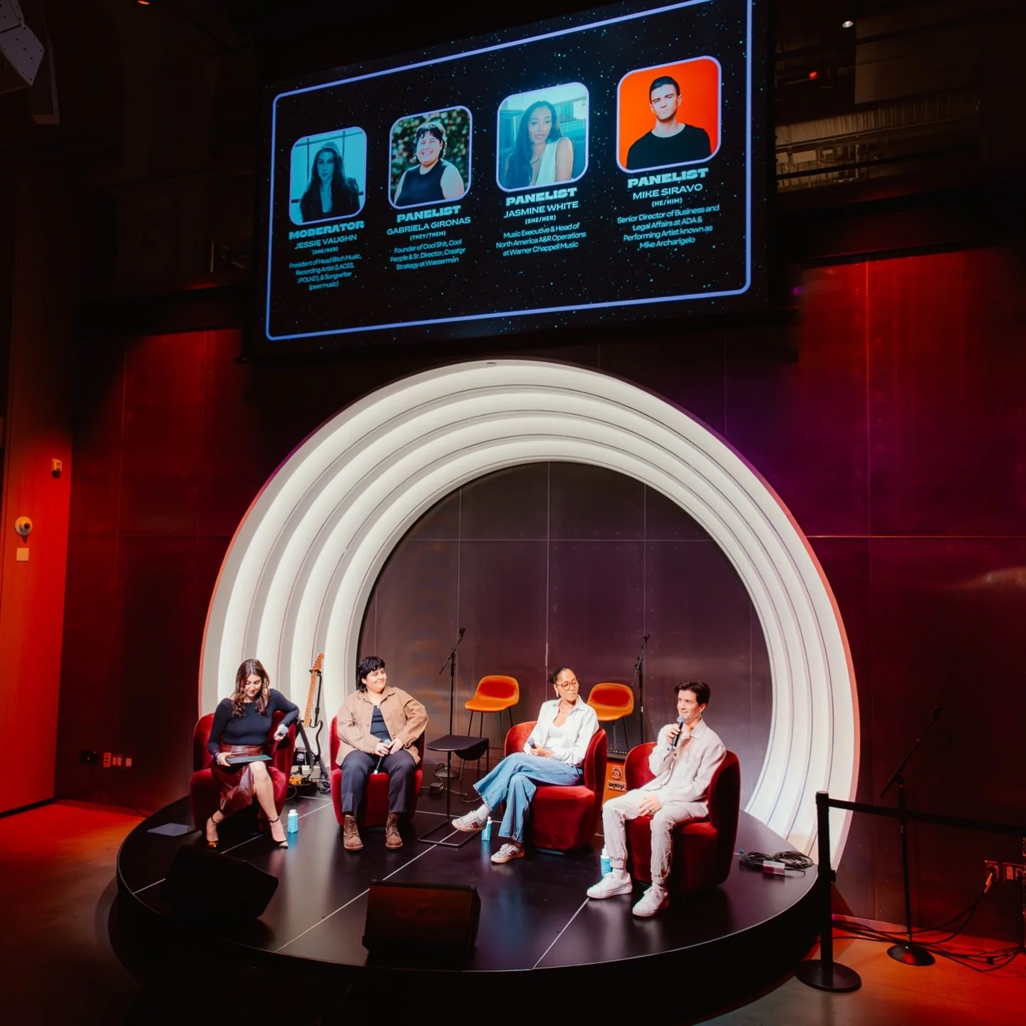 Thank you to our panelists (@theheadbtch, Jasmine White, @gabrielagironas, + @mikearchangelo), our performers (@takarathekoala, @greyskiin, + @shubamusic), and everyone that joined us last Thursday at our Safety in Music event in partnership with @wa