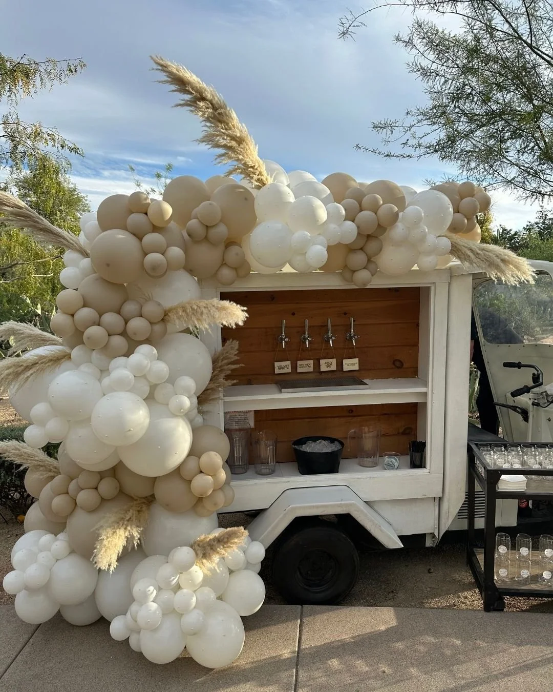 Rehearsal Dinner Bar Cart Balloons