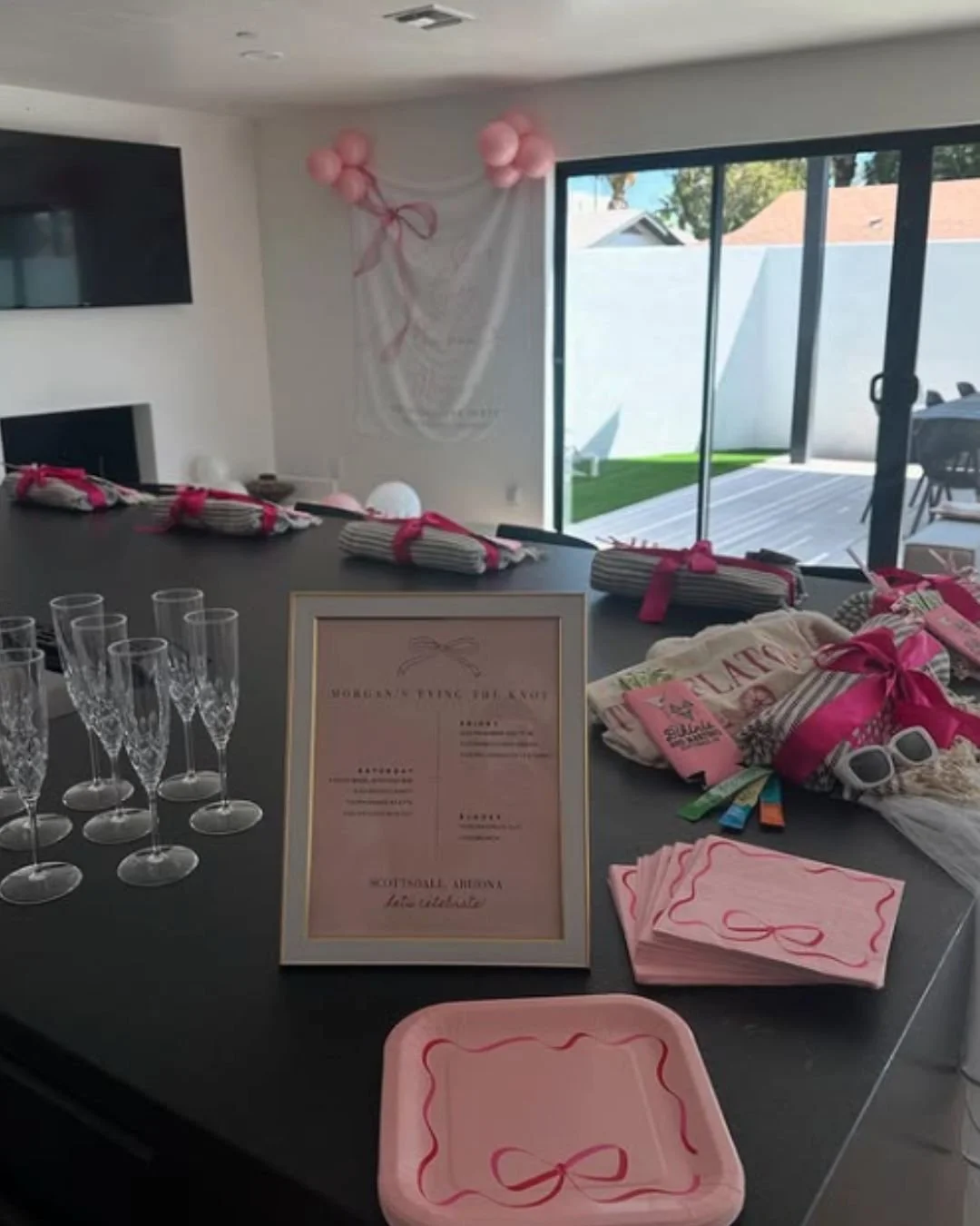 bachelorette party set up
