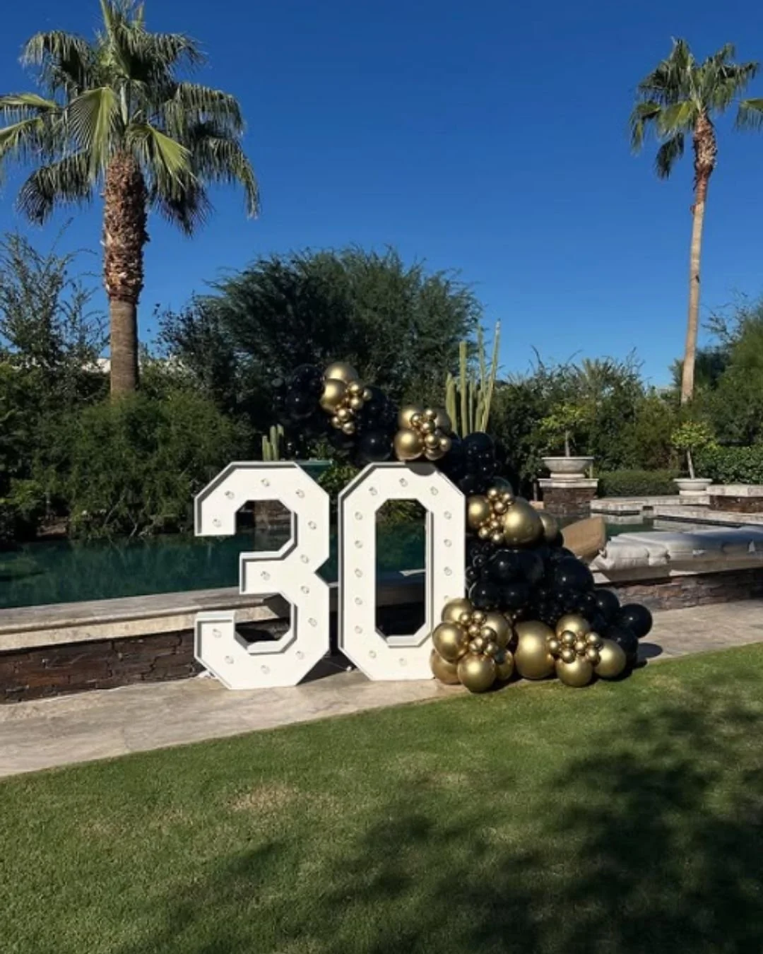 30th Birthday Marquee Letters and Balloon Garland