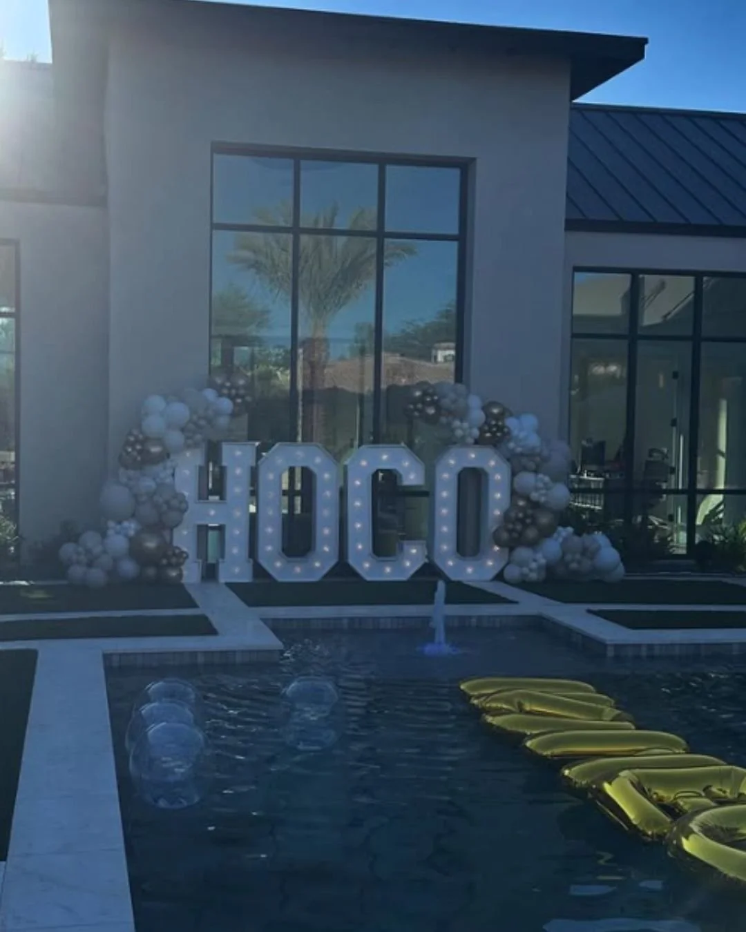 Balloon Garland on Marquee Letters 