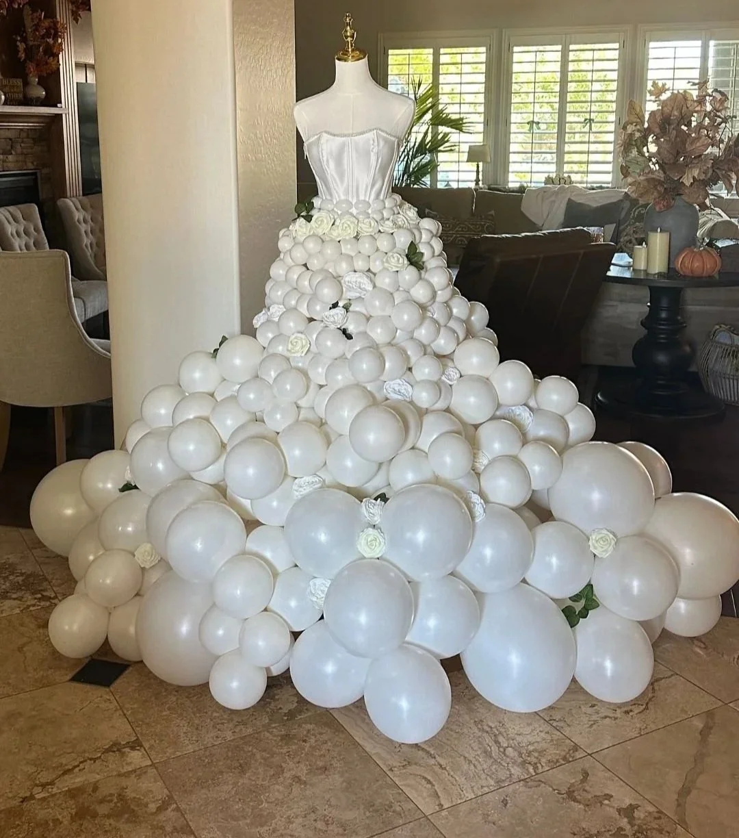 balloon bridal gown for bridal shower
