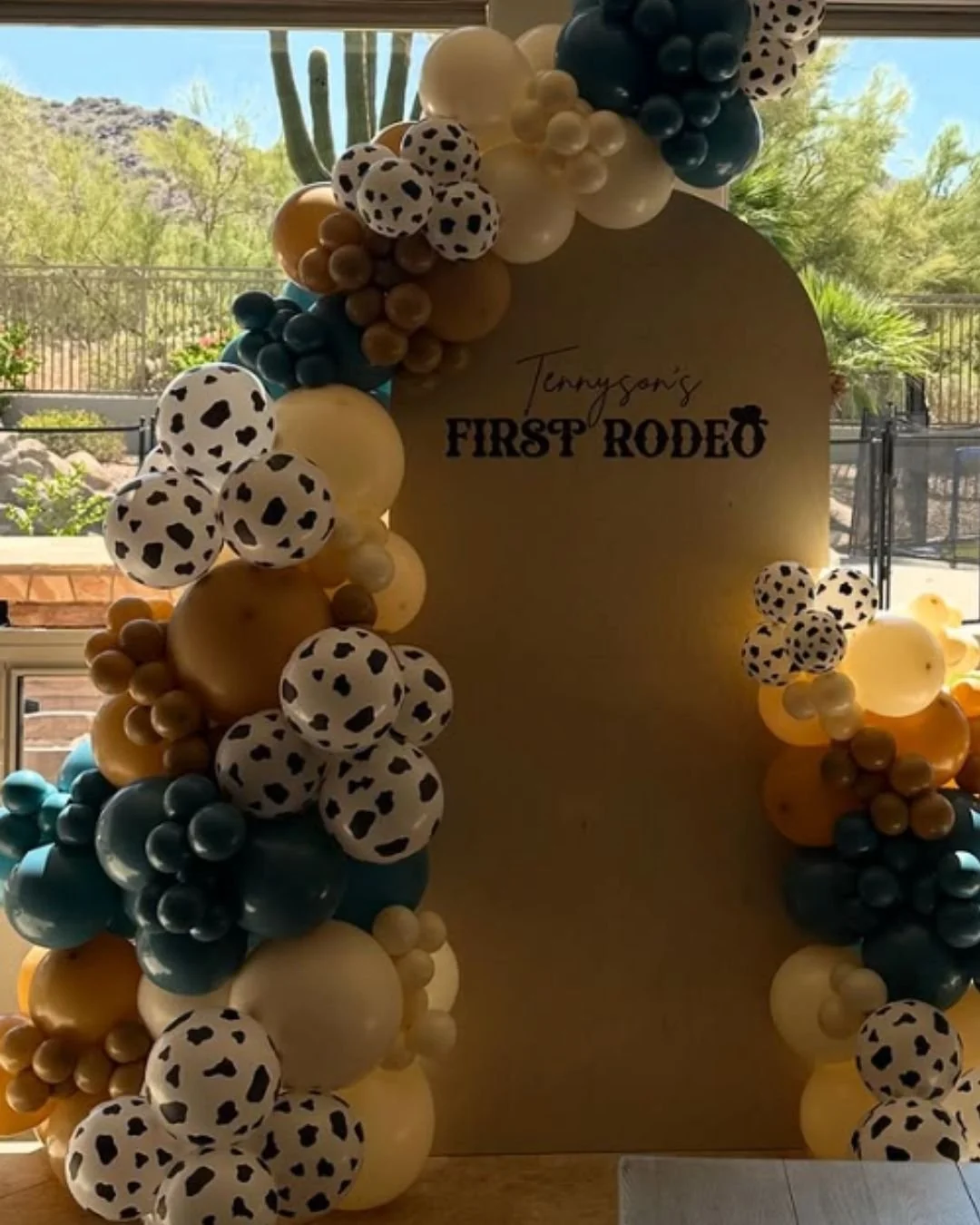First Rodeo Backdrop and Balloon Garland