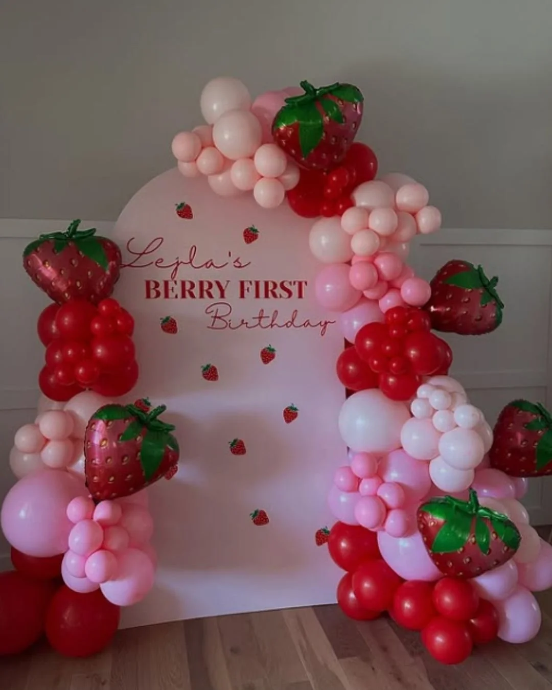 First Birthday Backdrop and Balloon Garland