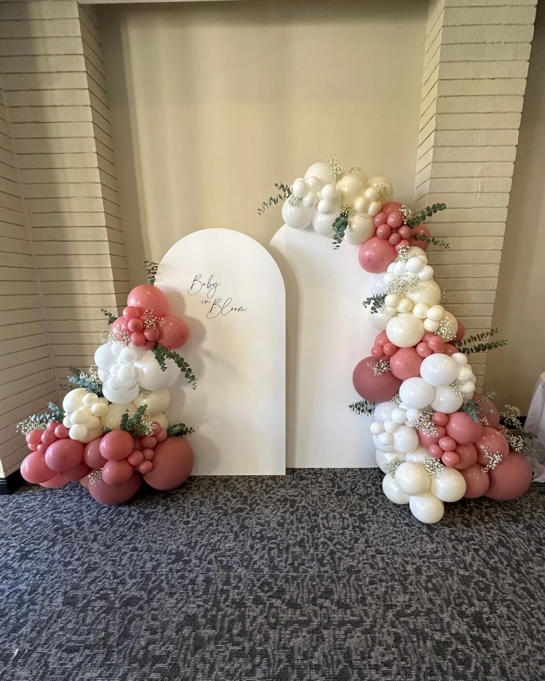Baby in Bloom Baby Shower Backdrop and Balloon Garlands