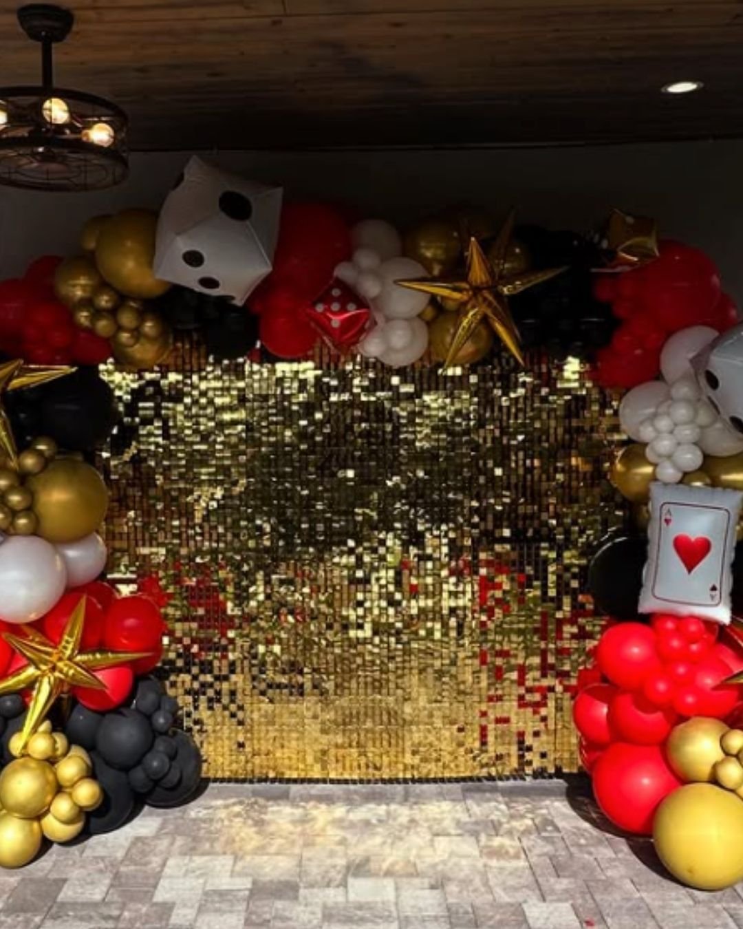 Casino Night Backdrop and Balloons