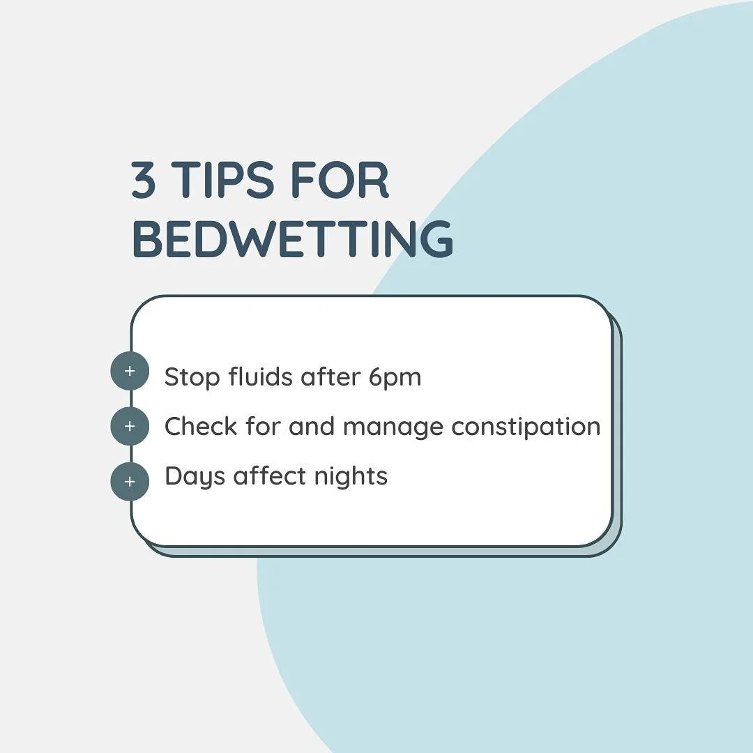 💫Parents SAVE this post💫
Did you know that 1 in 5 kids experiences bed wetting around age 5, and 1 in 10 still do around age 7 🤯
If you child is 6 or older and still struggling to stay dry at night, it might be time to seek out help. 
There is