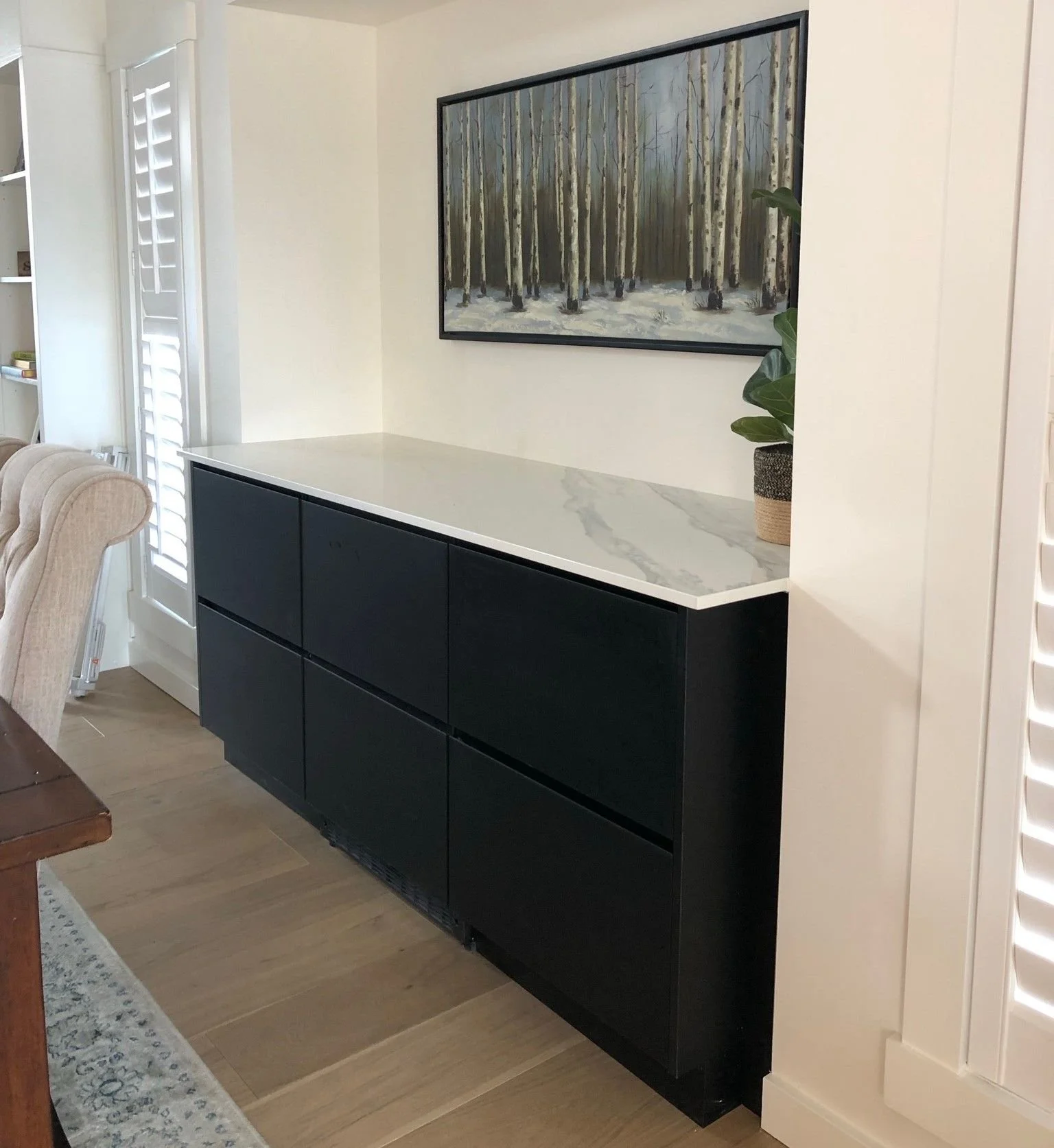 custom built-in storage with countertop