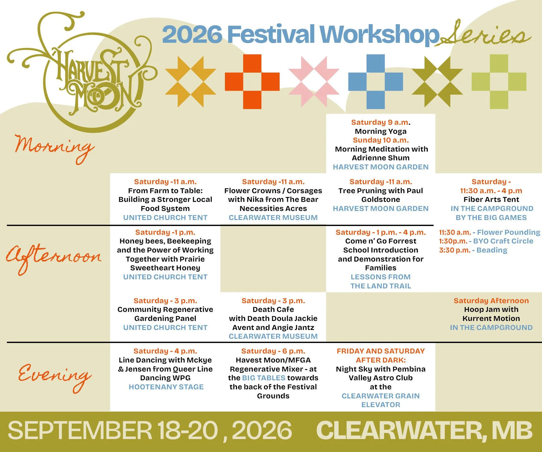 2026 Harvest Moon Festival Workshops
