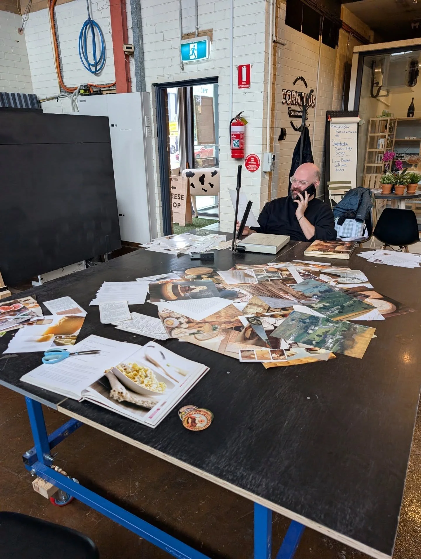 Cooking up something with @eatcorneliuscheese for the cheese cave and distillery.

Pulling together imagery from books, labels and production to start forming the table tops.

A lot of moving things around before anything gets locked in place.

Alway