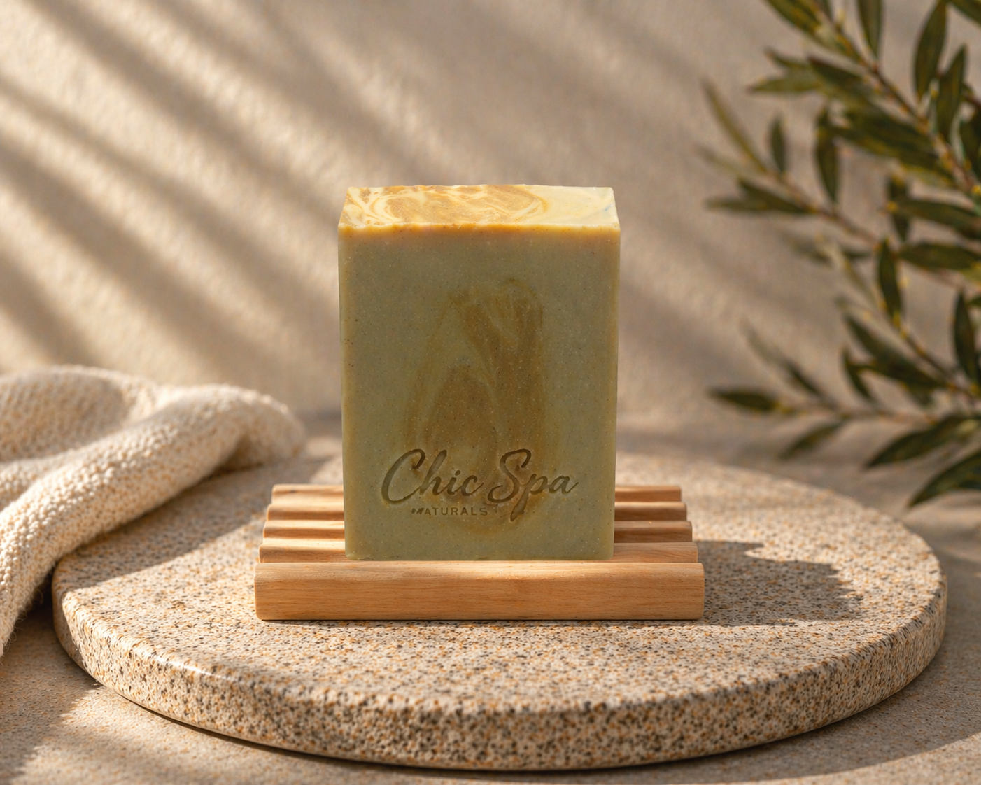 3 inch Alder Battlement Style Soap Dish with handmade soap by Chic Spa Naturals