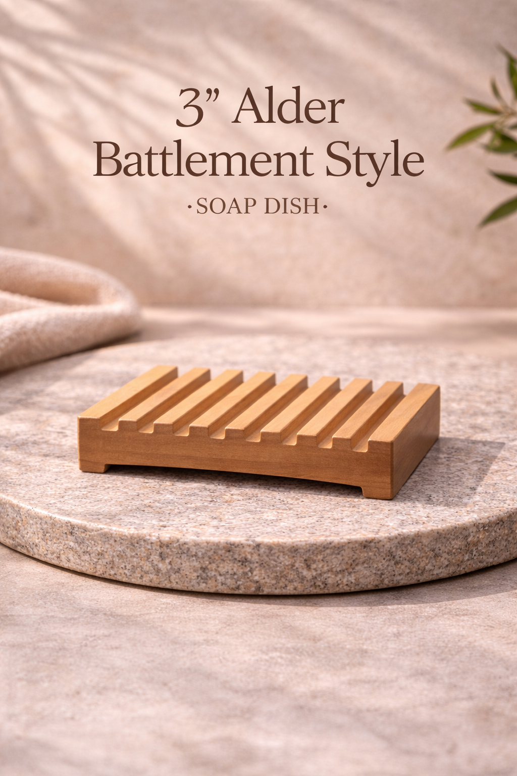3 inch Alder Battlement Style Soap Dish by Chic Spa Naturals