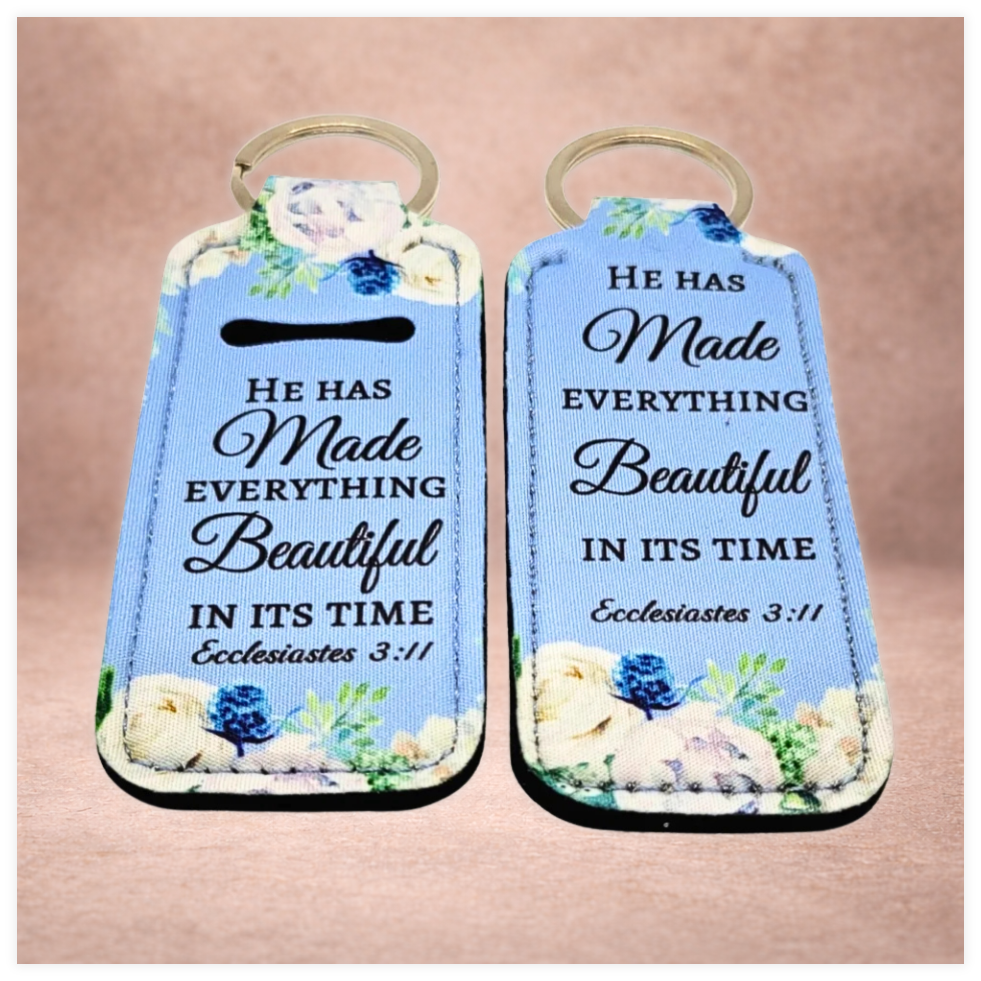 He Has Made Everything Beautiful blue floral Lip Butter Holder