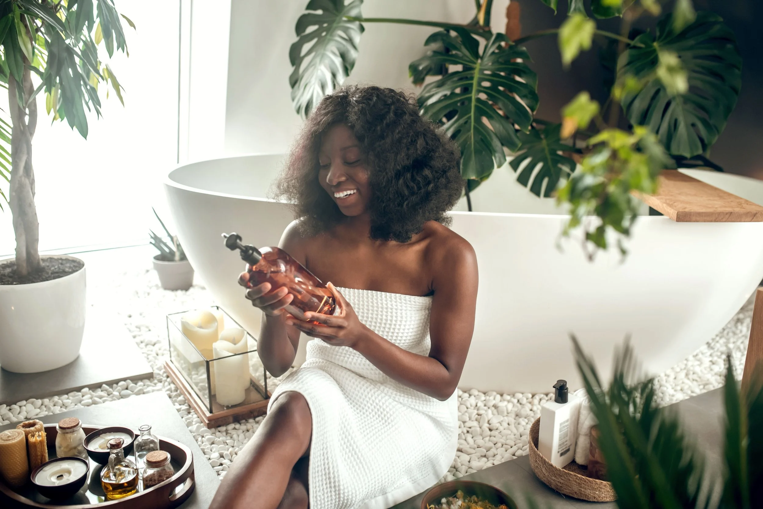 A collection of luxury bath and body treats, including handcrafted bath bombs, body scrubs, and lotions, designed to pamper the skin and provide a spa-like experience at home. Indulge in premium skincare with natural, nourishing ingredients.