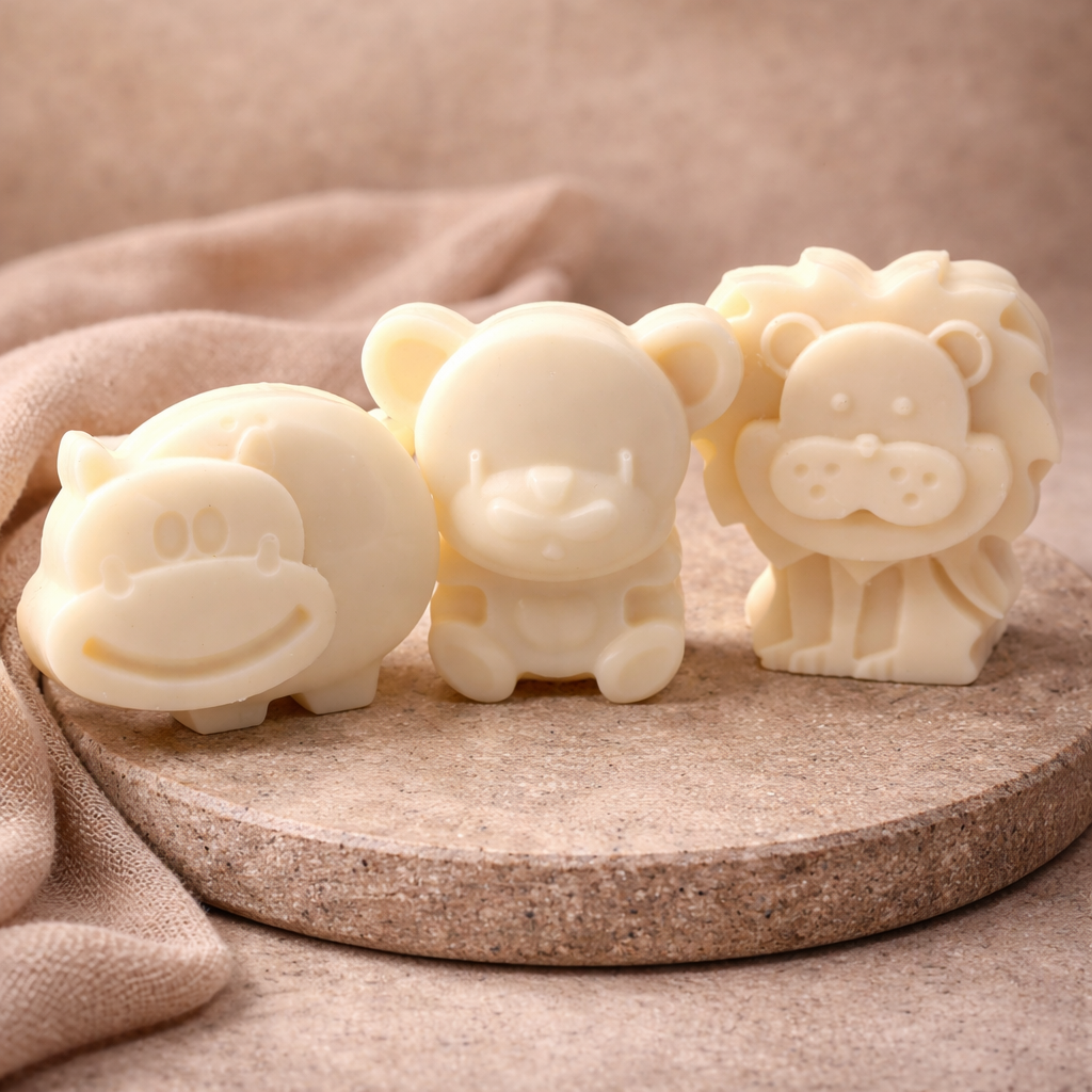 Baby Delights Gift Set with unscented olive oil soap bars, baby lotion, and soft cloth for sensitive skin