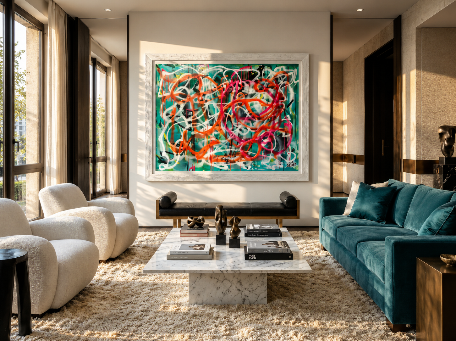 Sunlit Luxury Living Room with Vibrant Abstract Art.png