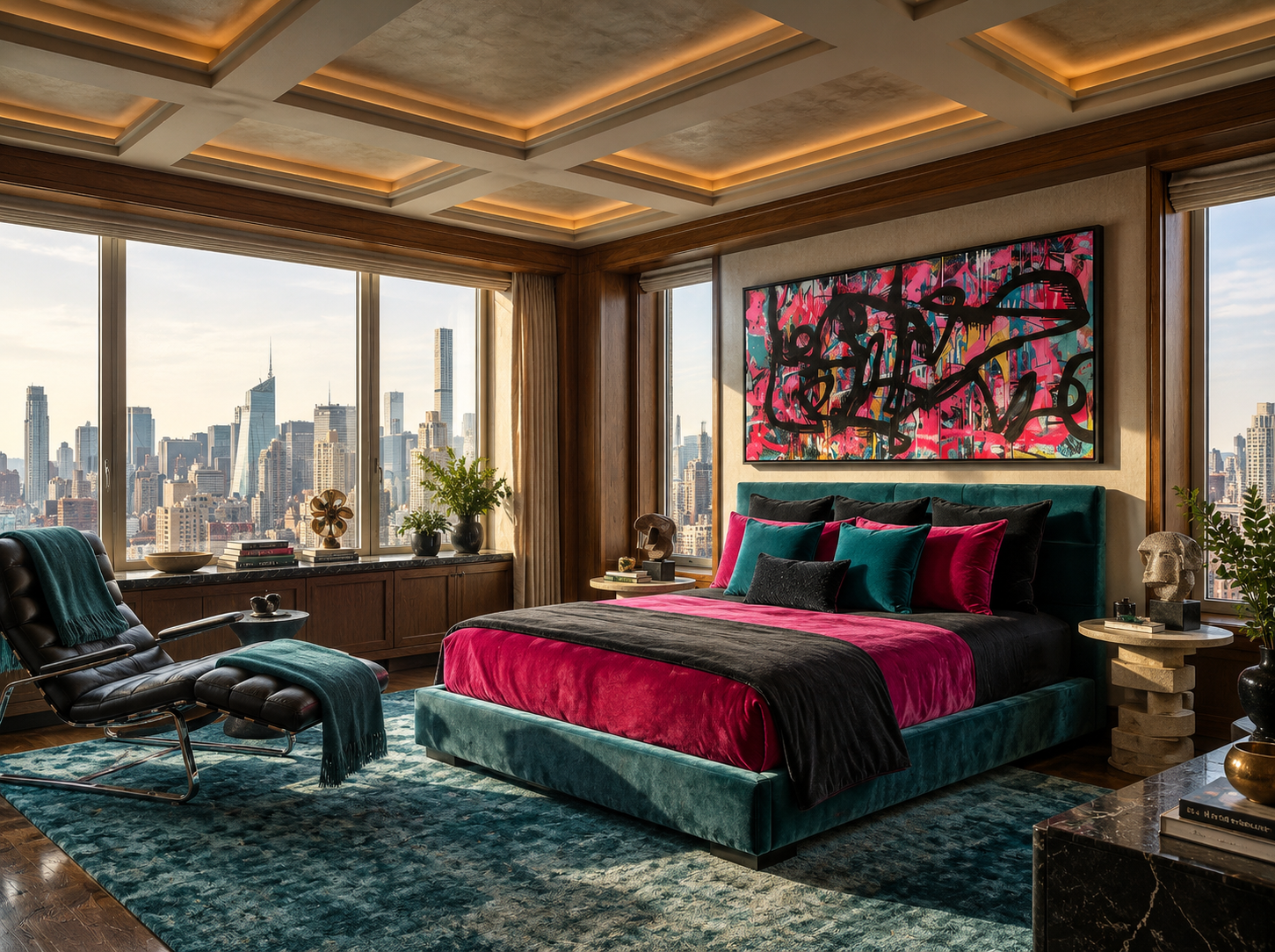 Luxurious Teal Bedroom Skyline Retreat.png