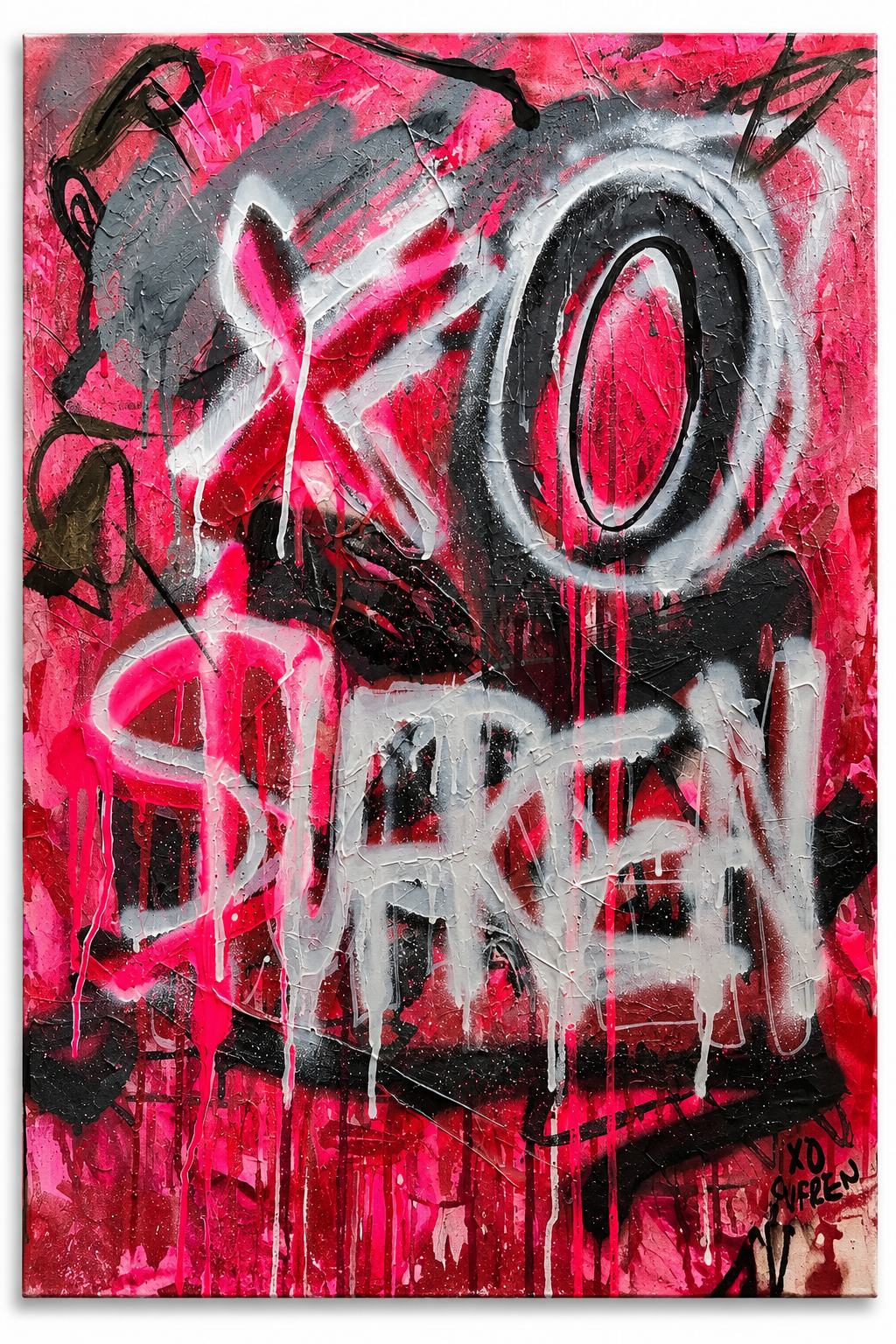 Hot Pink XO Siren Graffiti Canvas.png