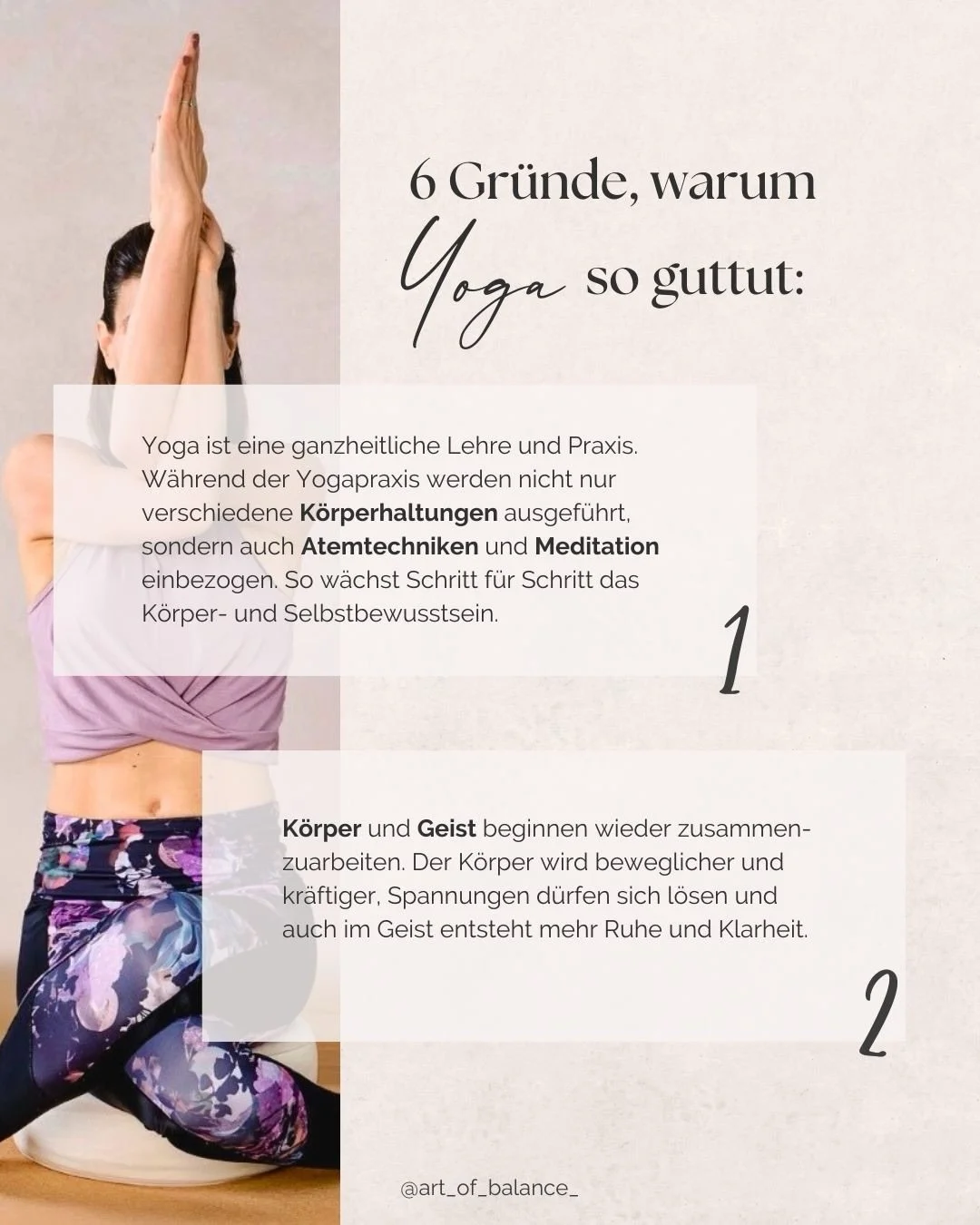 Yoga ist weit mehr als Bewegung.

Auf der Matte entsteht ein Raum, in dem wir beginnen, wieder genauer hinzusp&uuml;ren.
Zum K&ouml;rper. Zum Atem. Zu dem, was sich im Inneren zeigt.

Manchmal sind es Verspannungen, die sich l&ouml;sen. Manchmal Geda