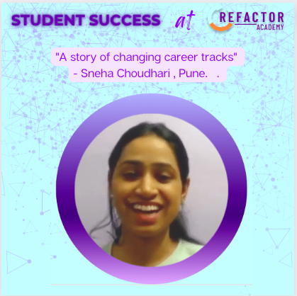 working professional trained and placed by Refactor Academy