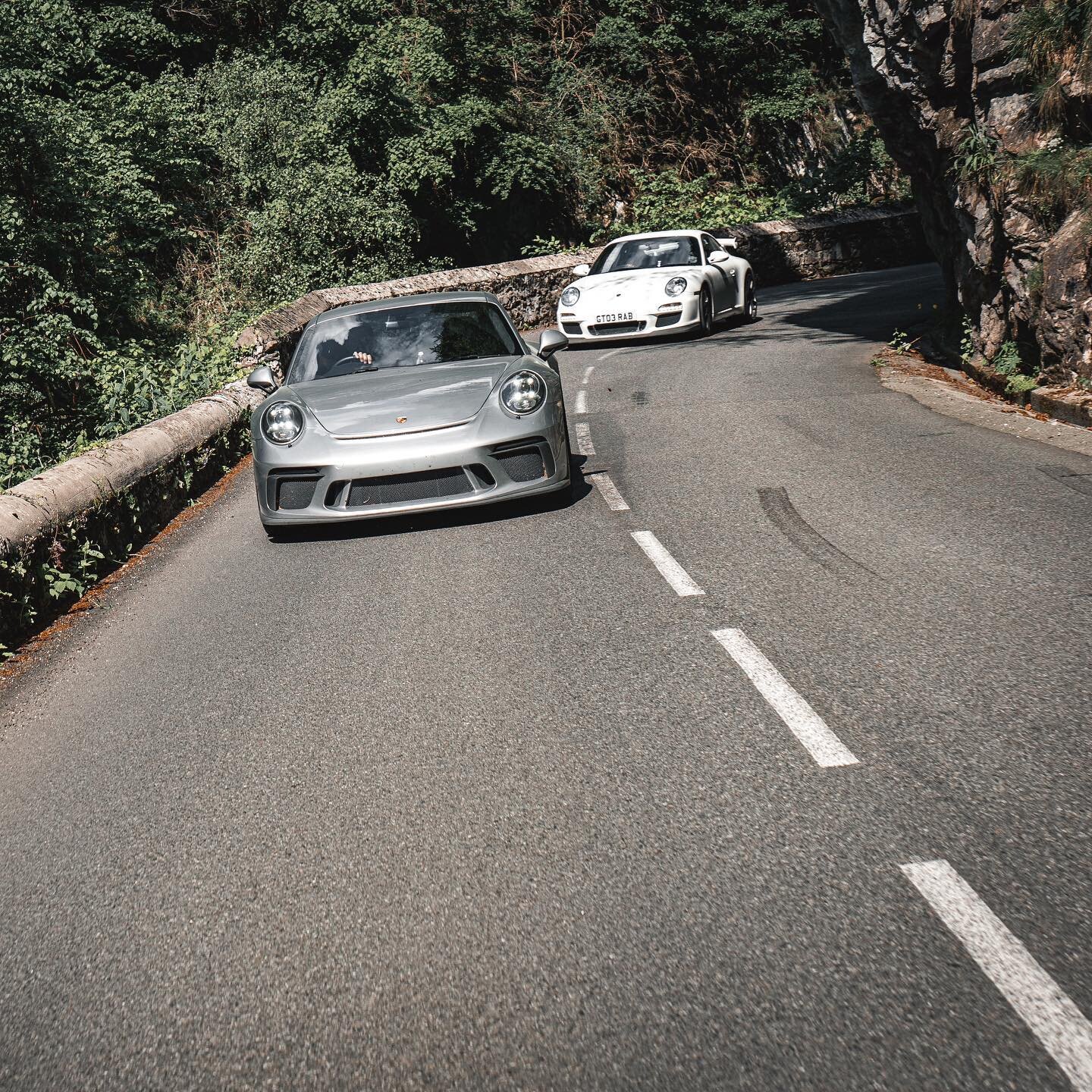 3.8 v 4.0. Wing v Touring.
Same but different. GT3&rsquo;s on the #PyreneesGrantour.
&bull;
#PorscheGT3 #911GT3 #GT3 #GT2 #GT2RS #911GT1 #993GT1 #996GT1 #GT3RSR #GT3R #911RSR #RSR #935 #GT2Clubsport #Clubsport #CaymanGT4 #GT4 #Porsche #CarreraRS #Car