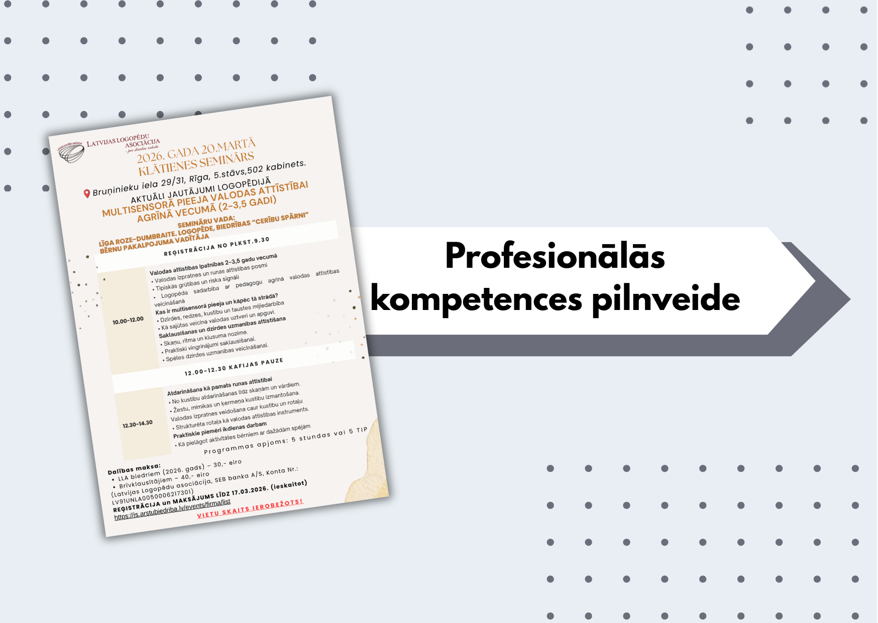 Uzsākam mini klātienes semināru ciklu logopēdiem