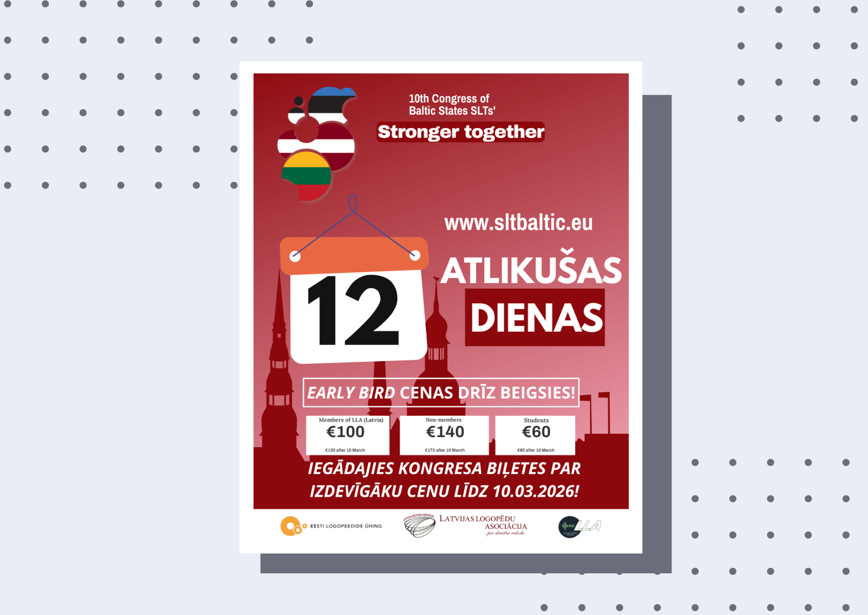 Nepalaid garām iespēju iegādāties kongresa biļeti par izdevīgu cenu!