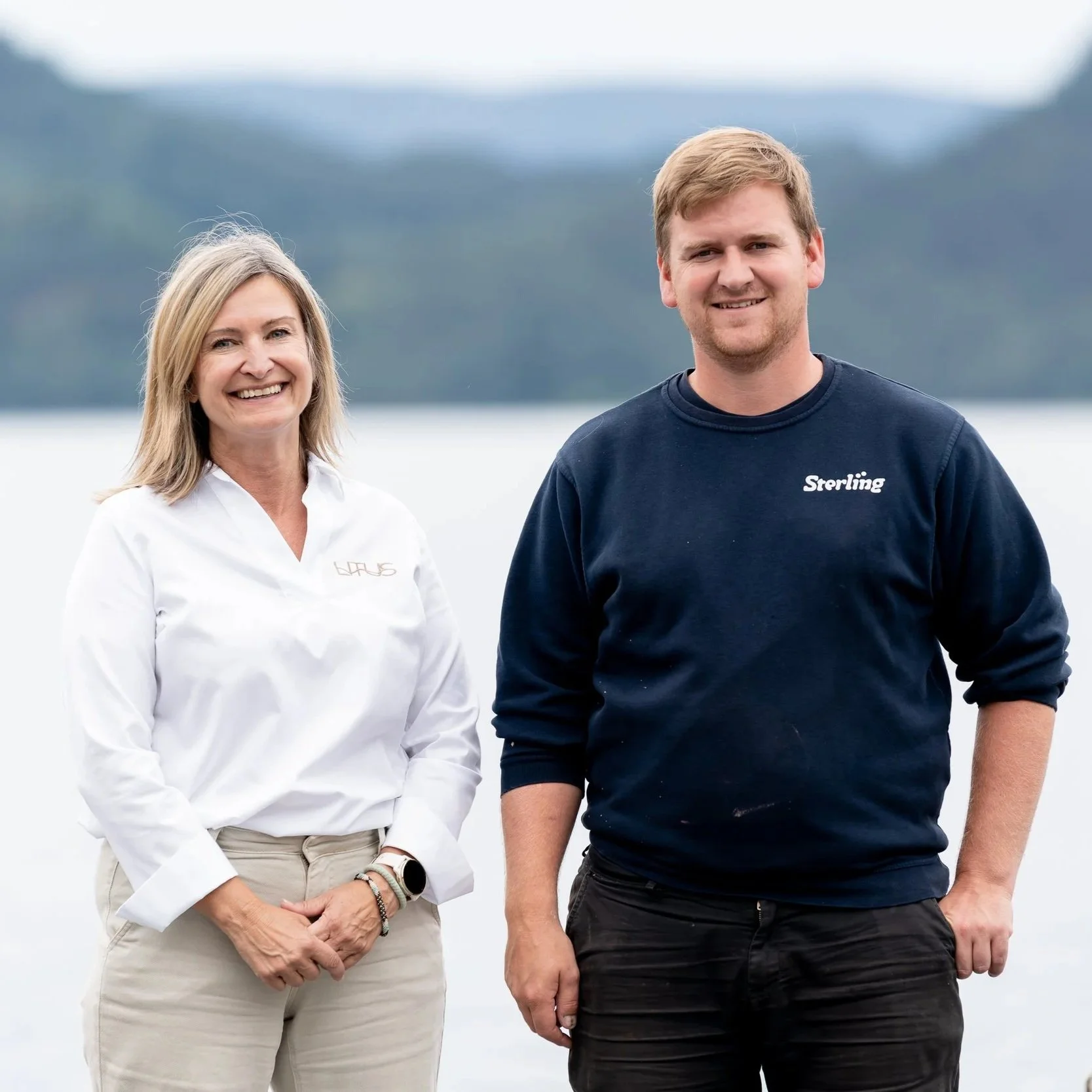 CEO i Litus Akva og representant fra Sterling Halibut, smiler til kamera ved Sterling Halibut på Imsland.