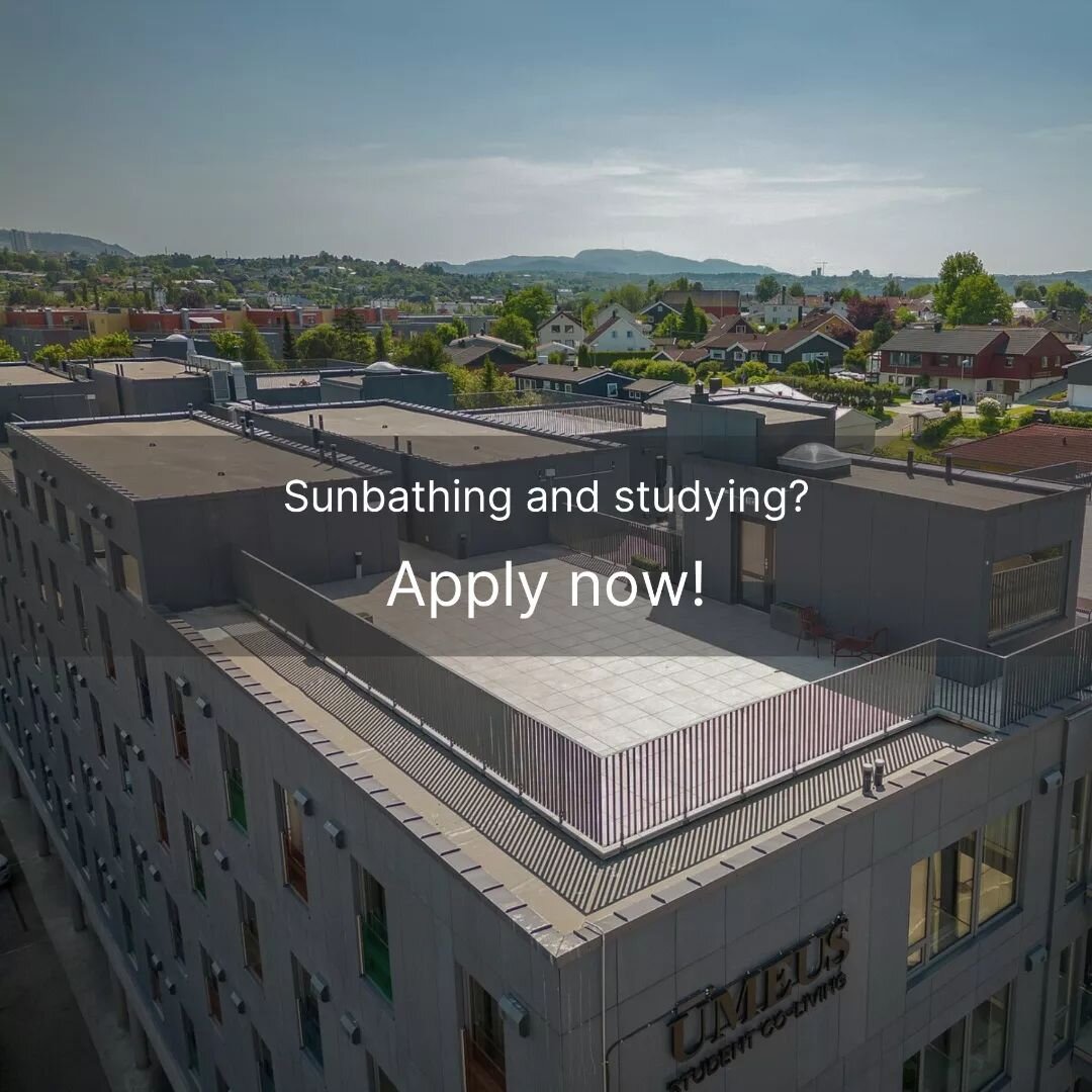 Ready to upgrade your living standards? Now's your chance! 🌟

Living in UMEUS Trondheim comes with many perks &ndash; one of them definitely our rooftop terraces!

During warmer months you have the possibility to study in the sun or even do some mor