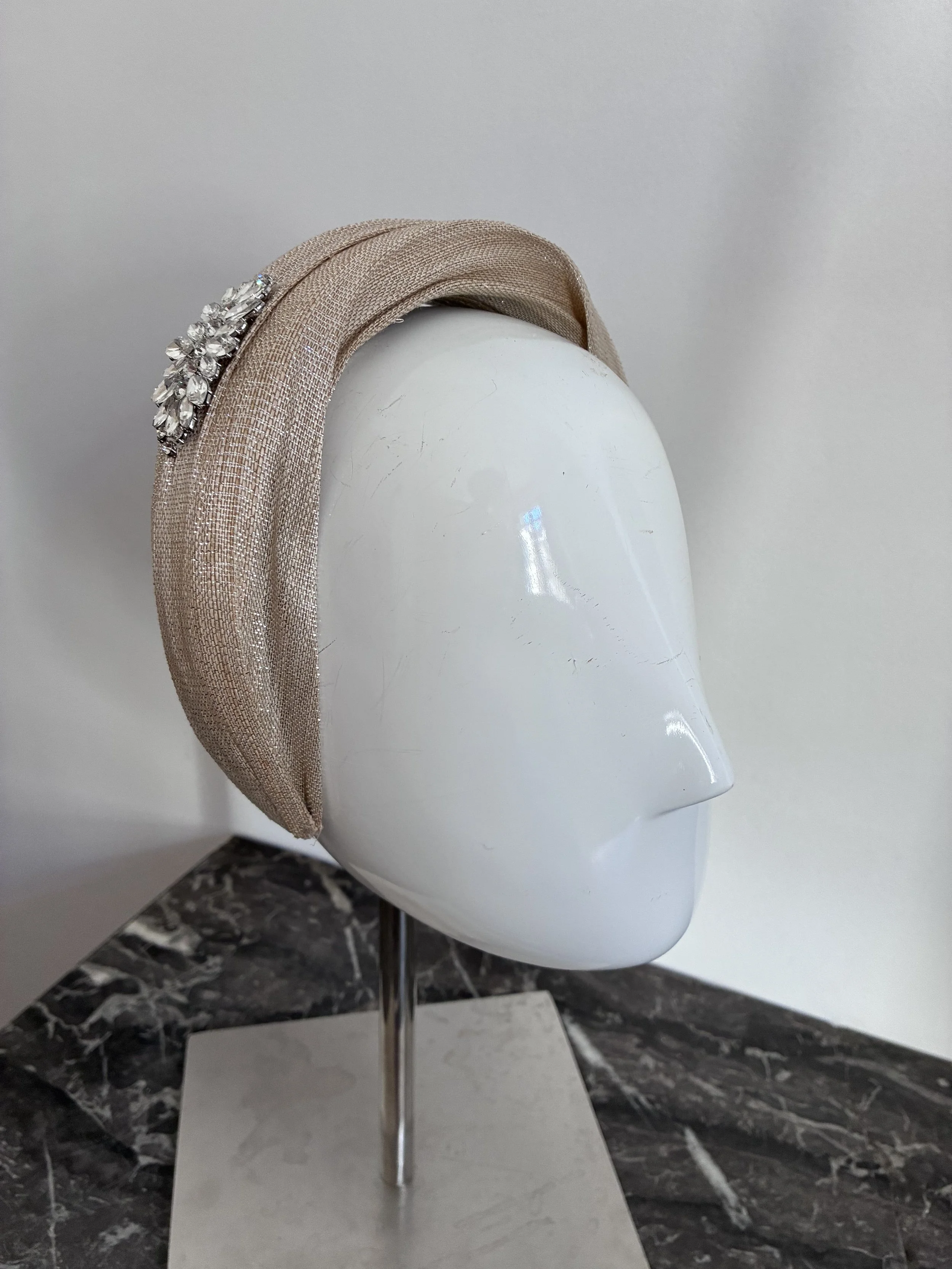 Serre-tête, plissé Lurex argent