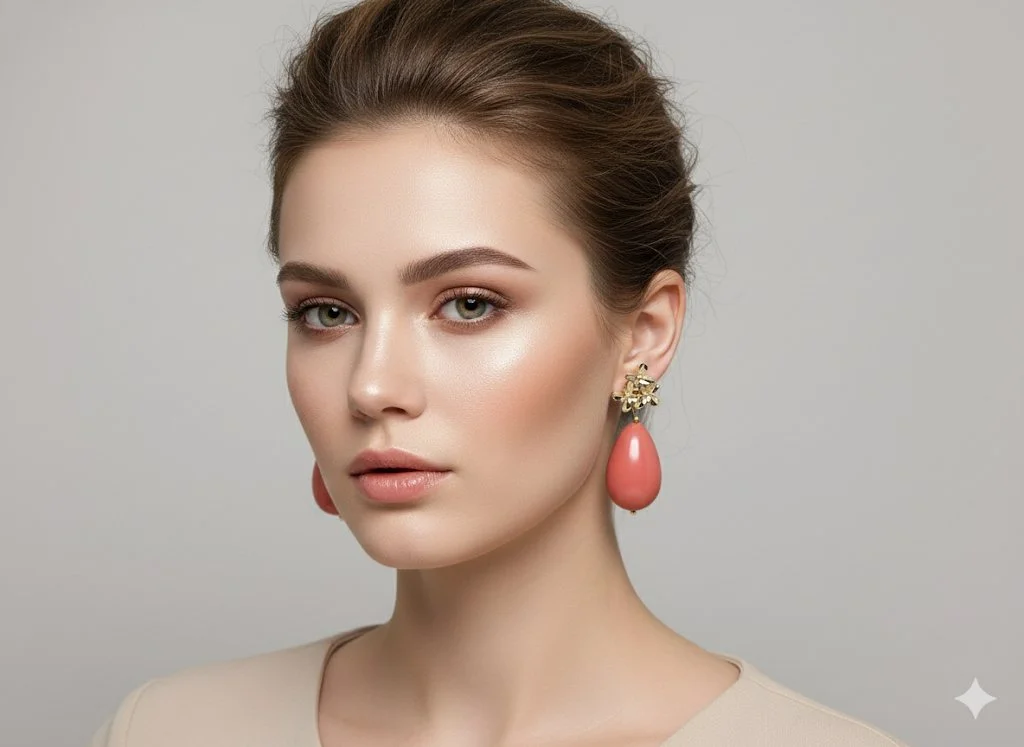 Boucles d’oreilles rose corail