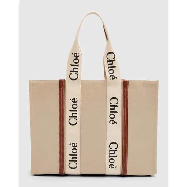 Chloe Woody Large Bag in Linen