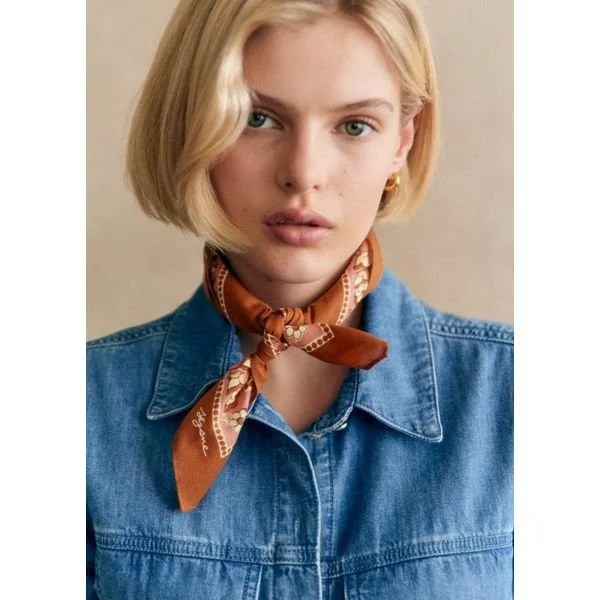 Gaston Scarf - Vintage Coffee Flowers