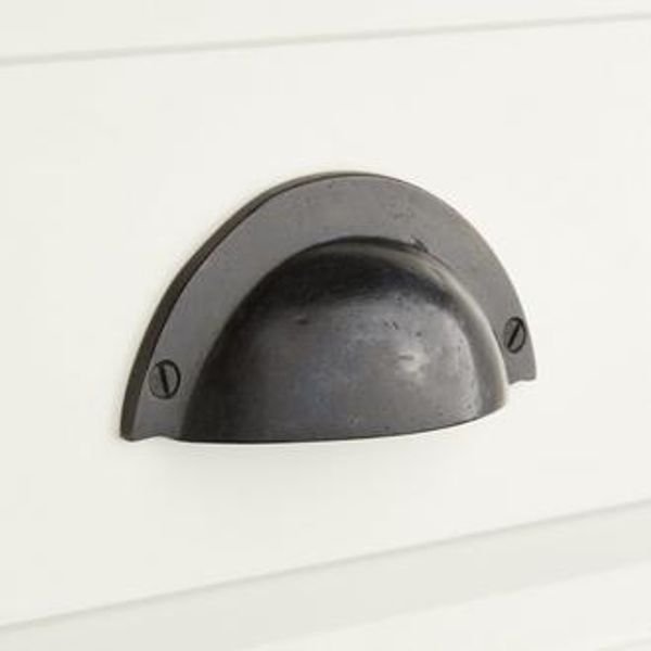 Signature Hardware | Rustic Style Solid Bronze Traditional Cup Pull