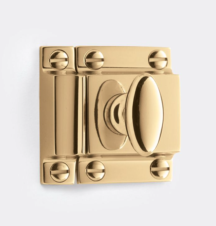 Small Oval Cupboard Latch Unlacquered Brass