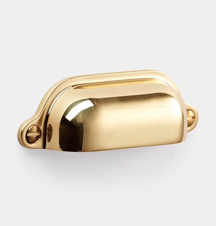 Vernon Bin Pulls in Unlacquered Brass