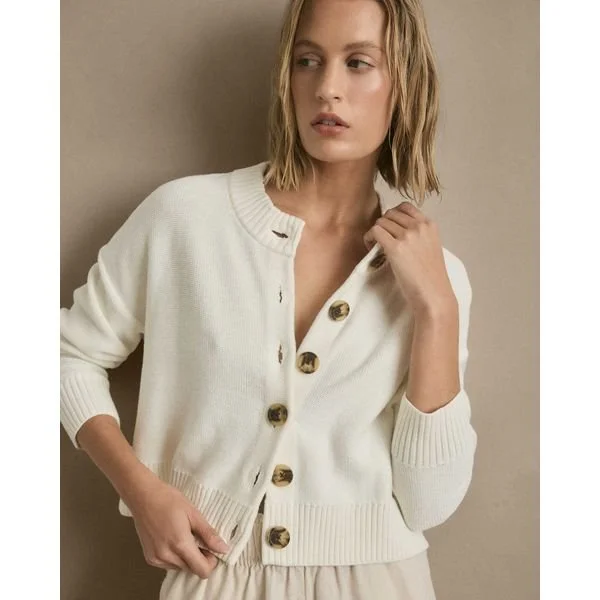 Quince | 100% Cropped Cotton Cardigan