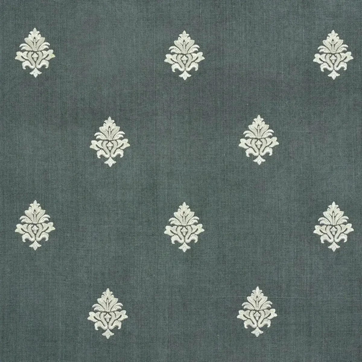 Schumacher | Lorenzo Embroidery Fabric in Midnight