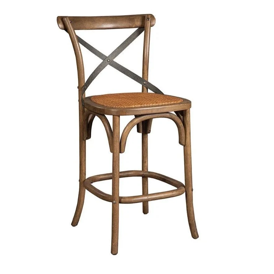 Bentwood Counter Stool with Metal Back