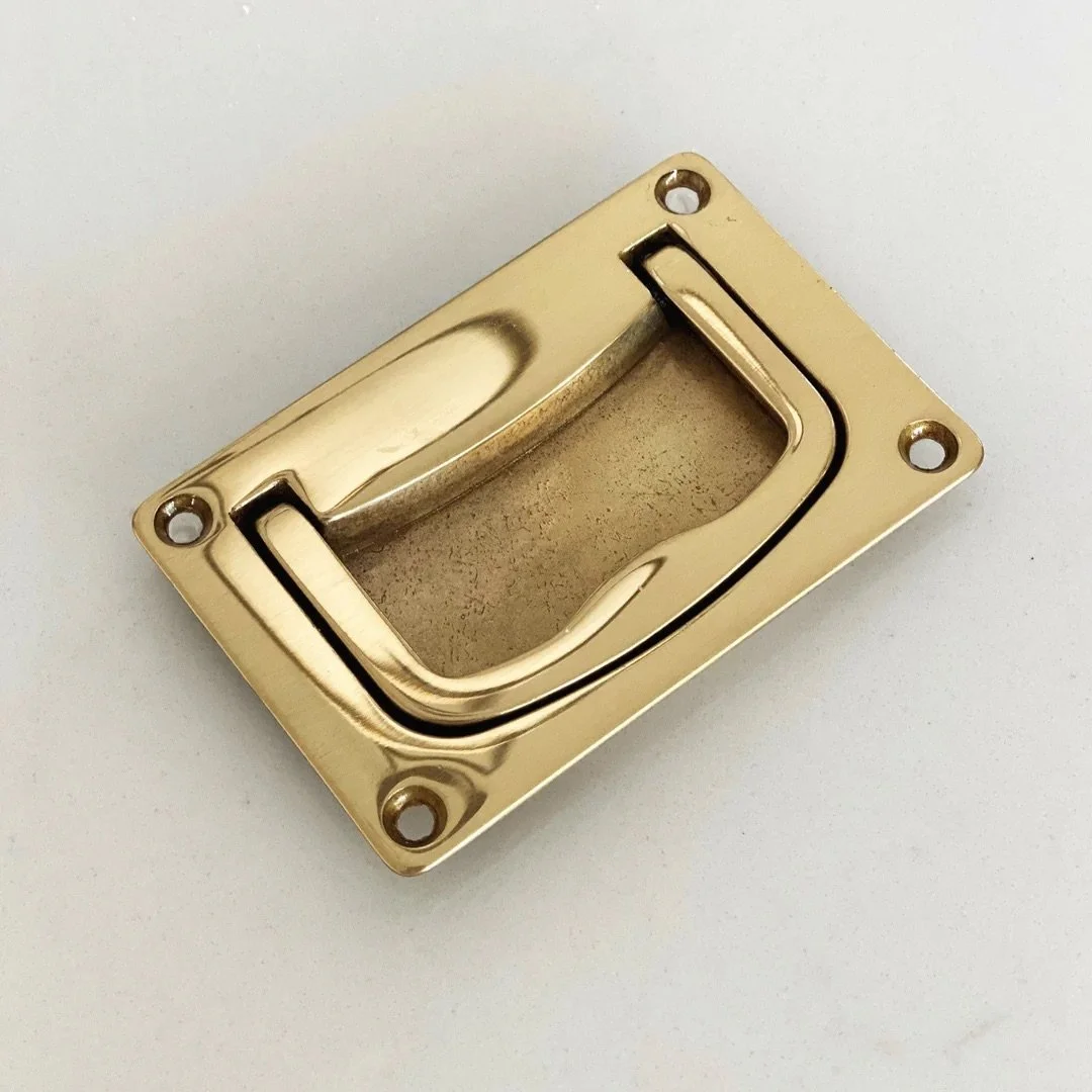 Brass Campaign Style Drawer Pull
