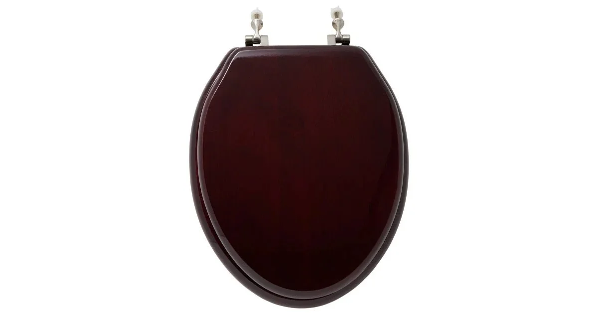 Signature Hardware | Luxury Mahogany Oak Elongated Closed-Front Toilet Seat