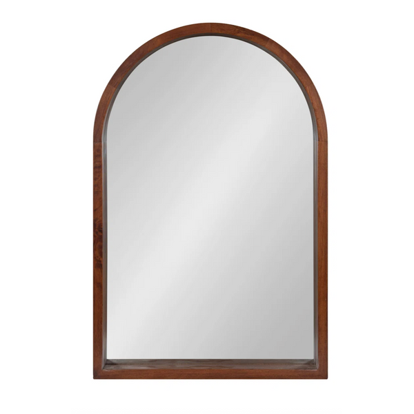 Skyeler Modern Wood Arched Accent Mirror